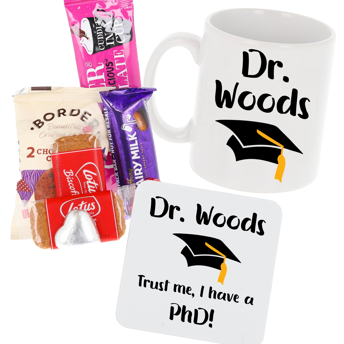 Personalised 'Trust me, I have a PhD' Mug and Coaster Graduation Present  - Always Looking Good -   