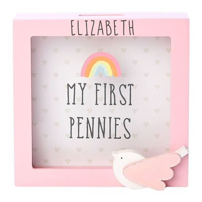 Personalised Engraved Pink Money Box Frame Piggy Bank New Baby Girl Gift  - Always Looking Good -   