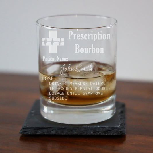 Personalised Prescription Bourbon Glass Gift Set  - Always Looking Good -   