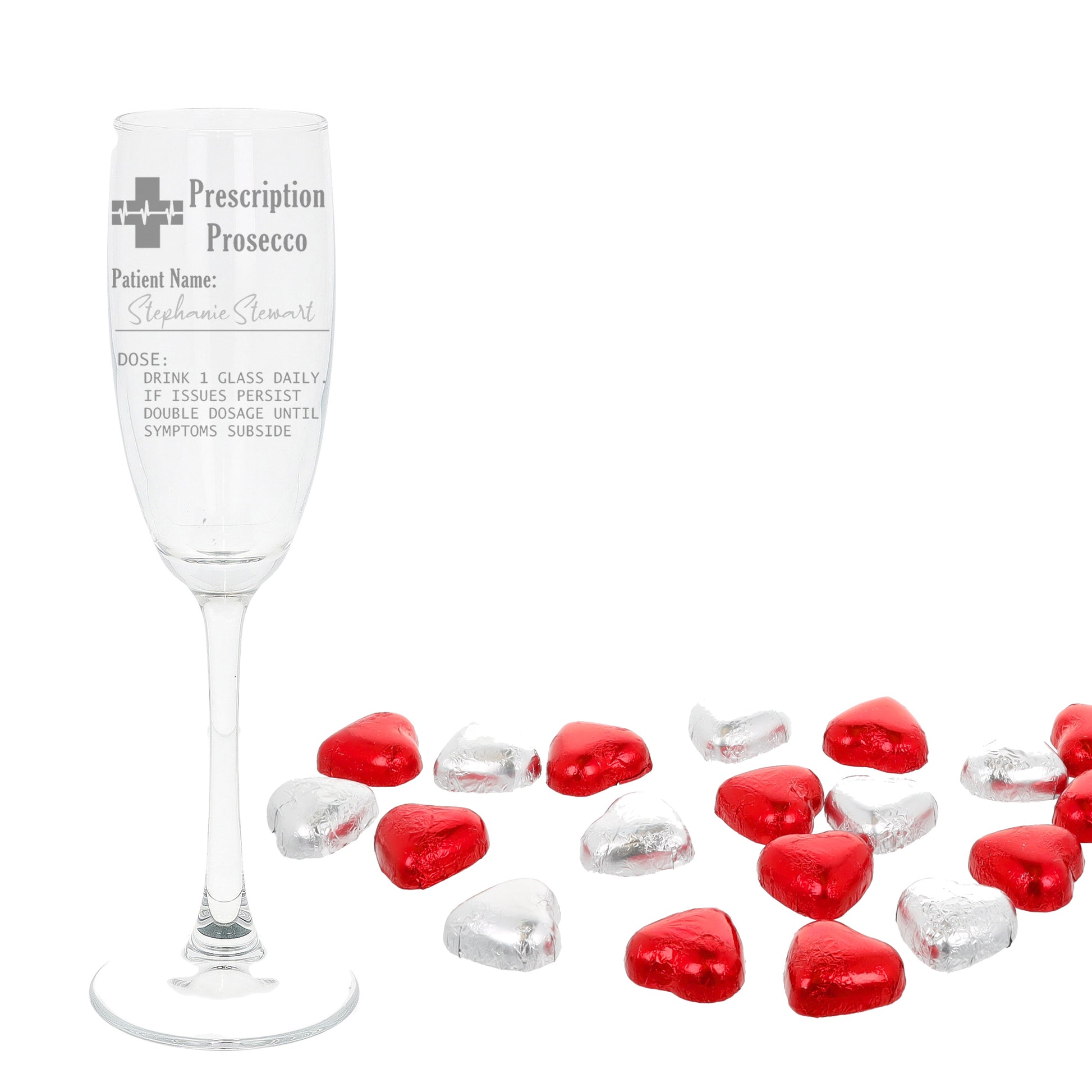 Personalised Engraved Prescription Prosecco Glass Gift  - Always Looking Good -   