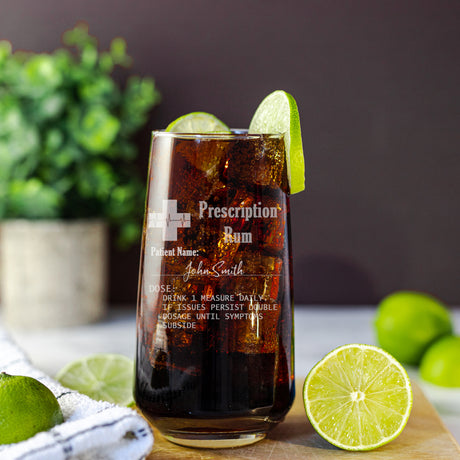 Engraved Prescription Personalised Vodka Glass with any Name  - Always Looking Good  Empty Glass Large Tallo 