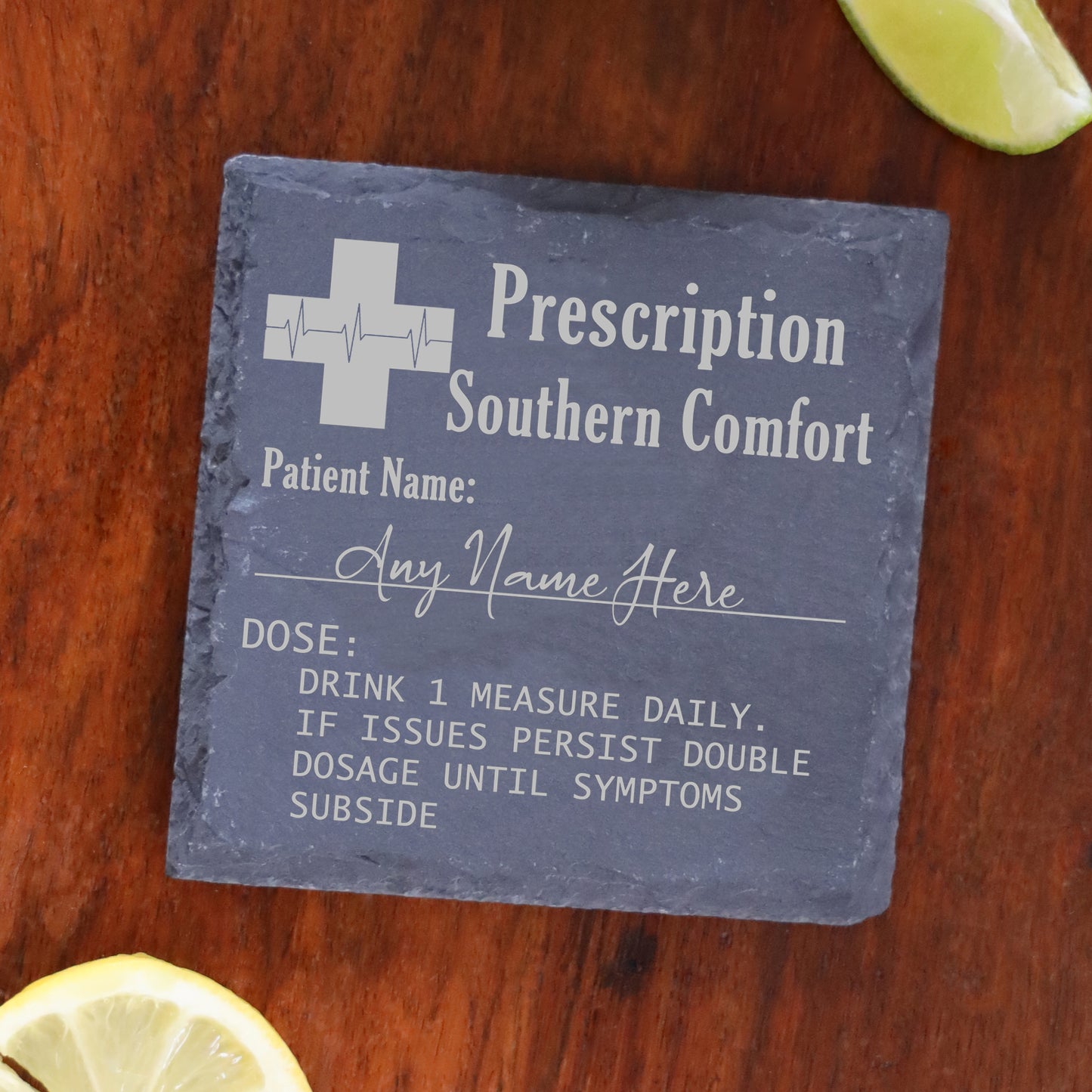 Personalised Engraved ANY GLASS ANY DRINK Prescription Design  - Always Looking Good - No Glass Square Coaster 