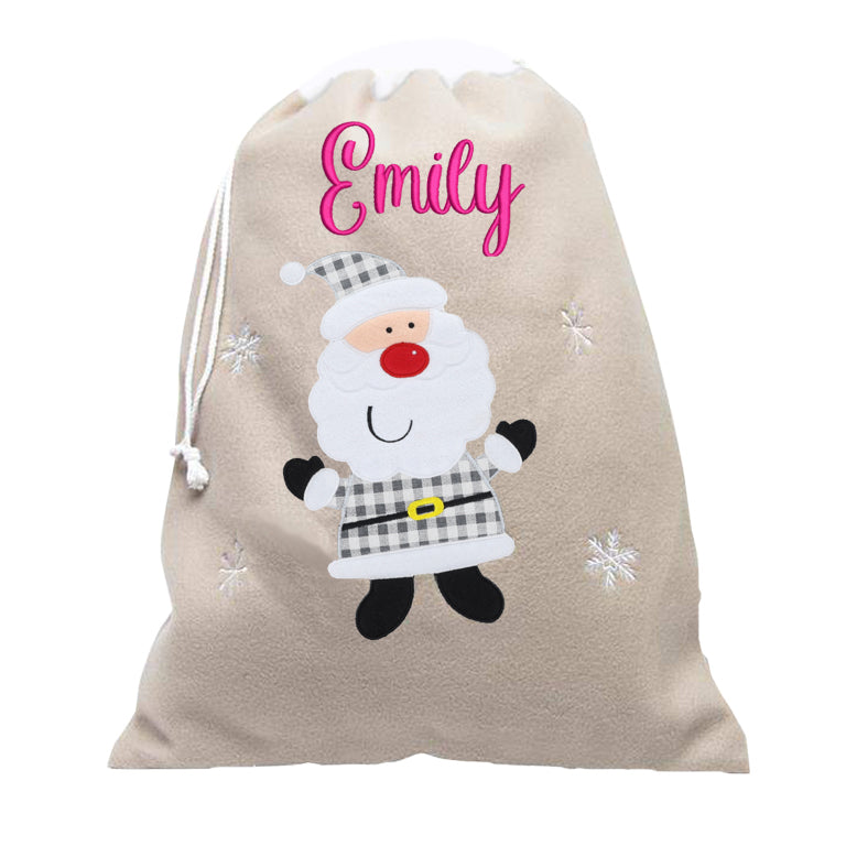 Personalised Embroidered Large Grey Christmas Reindeer Or Santa Sack  - Always Looking Good -   