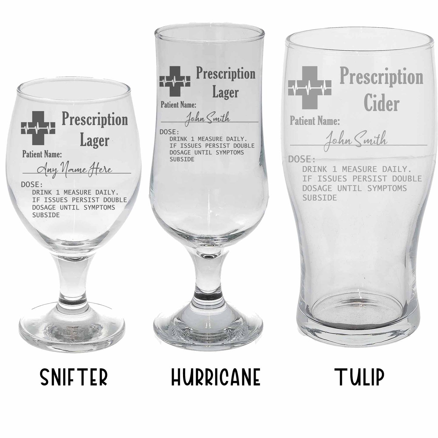 Personalised Engraved ANY GLASS ANY DRINK Prescription Design  - Always Looking Good -   