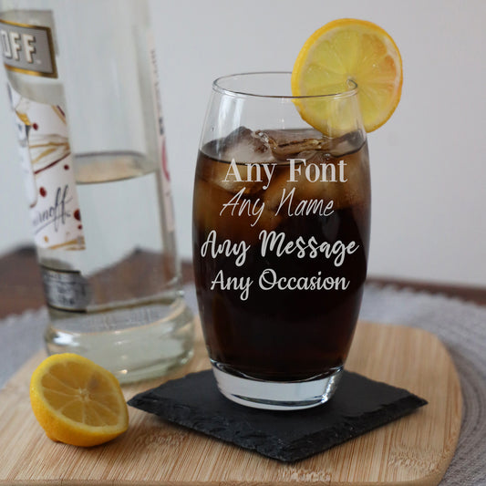 Create Your Own Personalised Engraved Tumbler Glass Large  - Always Looking Good -   