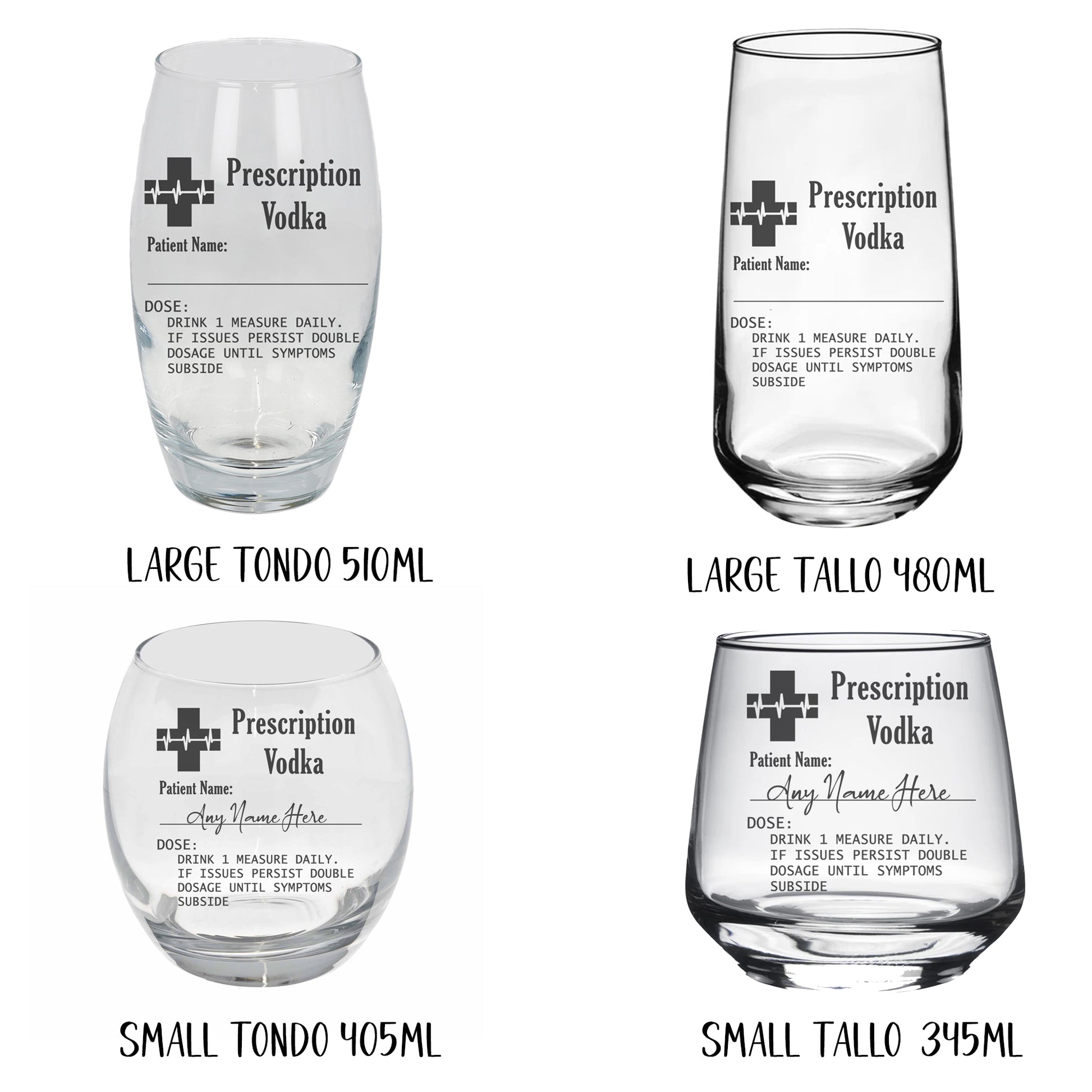 Personalised Prescription Rum Engraved Glass  - Always Looking Good -   