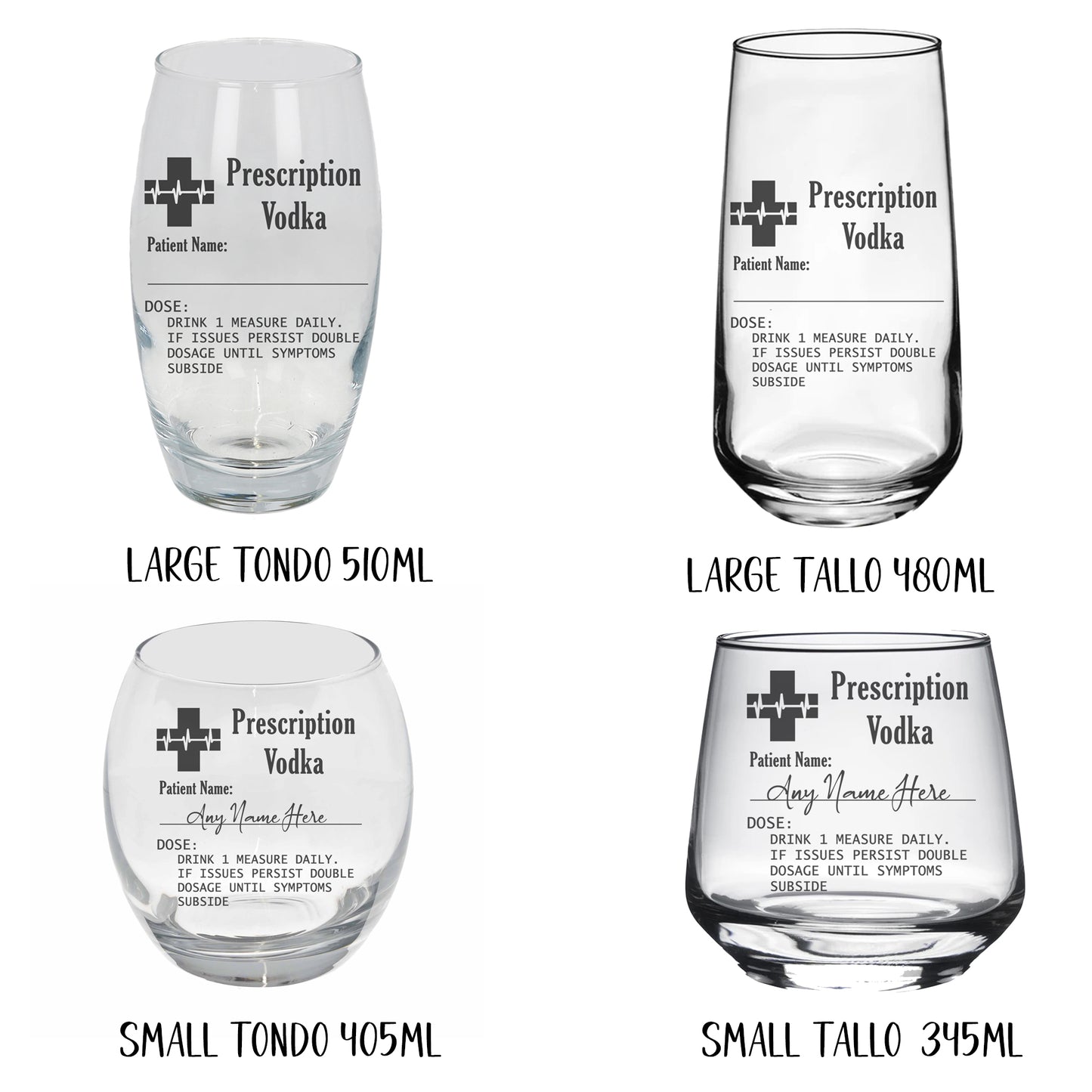 Personalised Engraved ANY GLASS ANY DRINK Prescription Design  - Always Looking Good -   