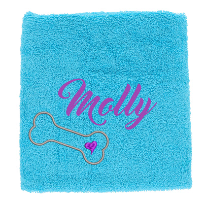 Personalised Dog Towel Pet's Name Embroidered  - Always Looking Good -   