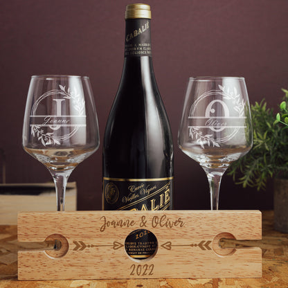 Gift For Wine Lovers - Personalised Wooden Butler Caddy With Wine Glass & Gift Card
- Always Looking Good -   