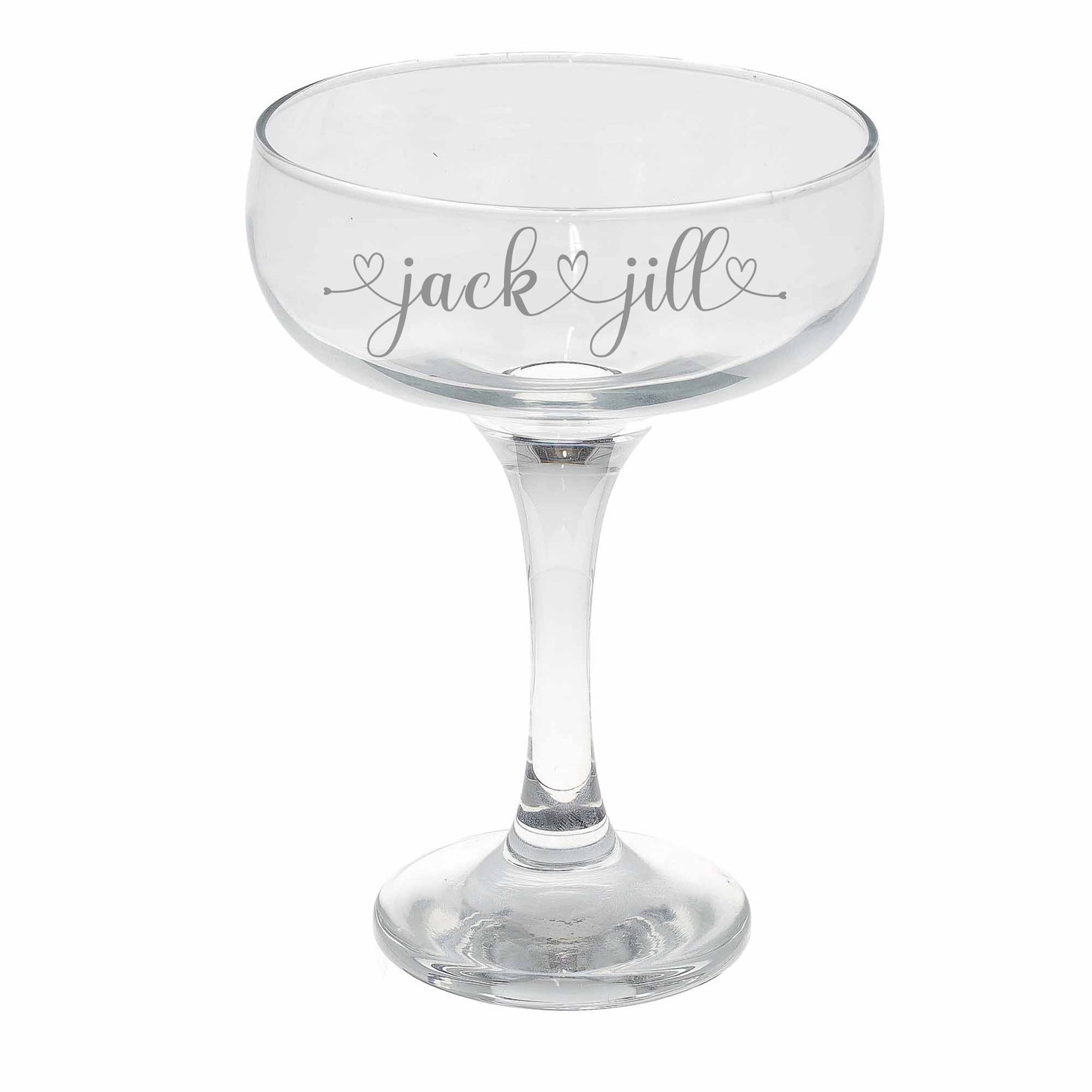 Personalised Engraved Heart and Name Champagne Saucer  - Always Looking Good -   