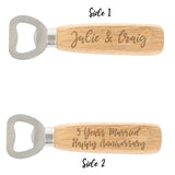 5 Year Anniversary Gift - Personalised Wooden Bottle Opener
- Always Looking Good -   