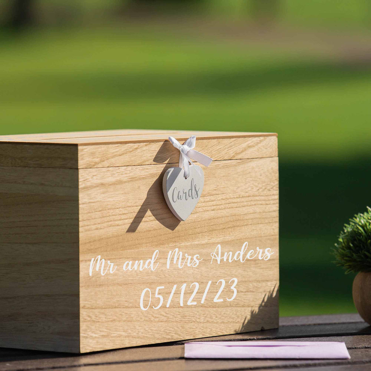 Personalised Wedding Card Box – Wooden Memory Keepsake- Always Looking Good -   