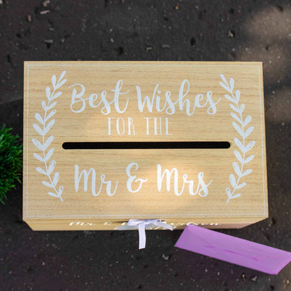 Personalised Wedding Card Box – Wooden Memory Keepsake- Always Looking Good -   