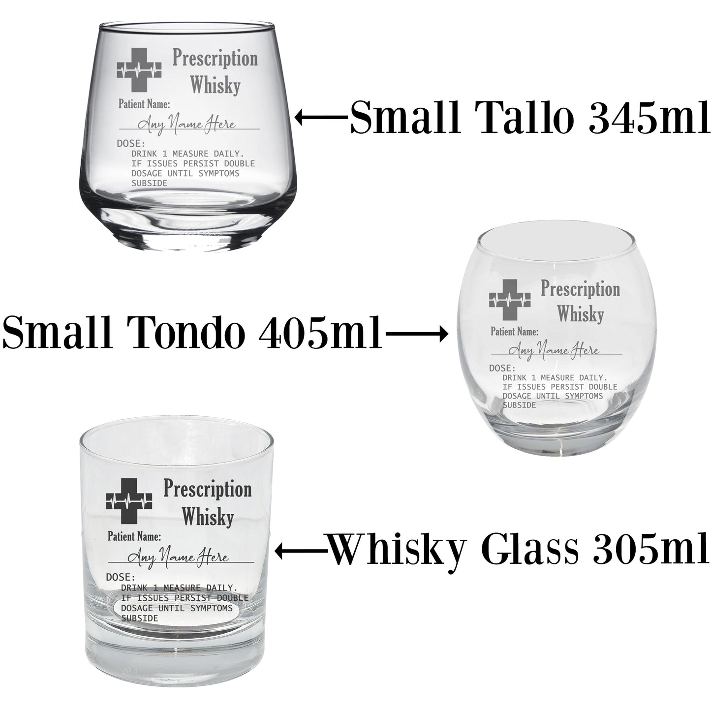 Personalised Engraved ANY GLASS ANY DRINK Prescription Design  - Always Looking Good -   