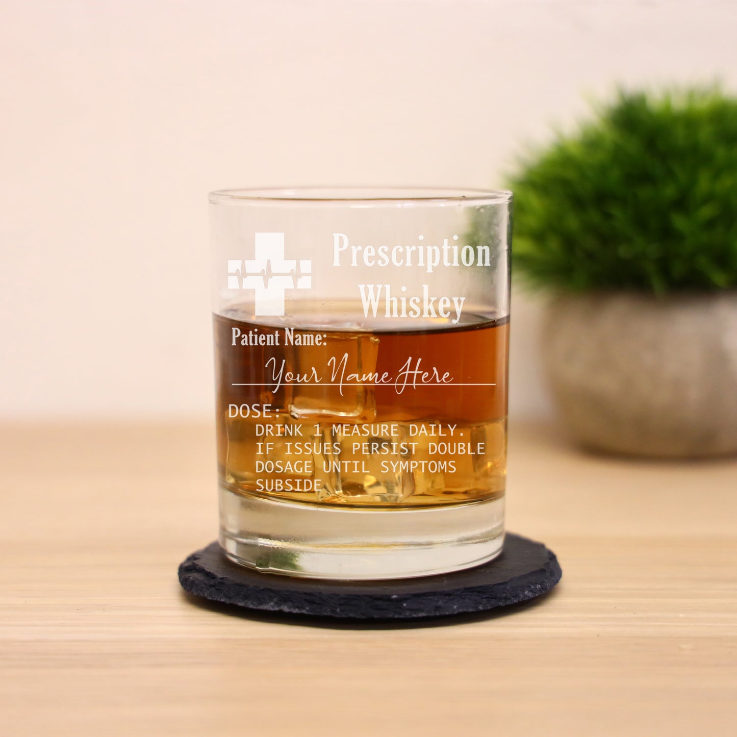 Personalised Engraved ANY GLASS ANY DRINK Prescription Design  - Always Looking Good - Whisky Glass No Coaster 