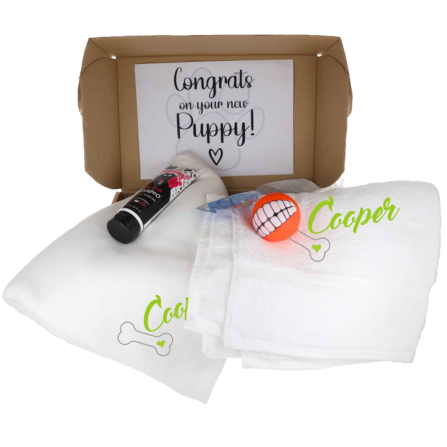 Personalised Dog Blanket and Towel Embroidered With Name Pampered Pooch Gift Set  - Always Looking Good -   