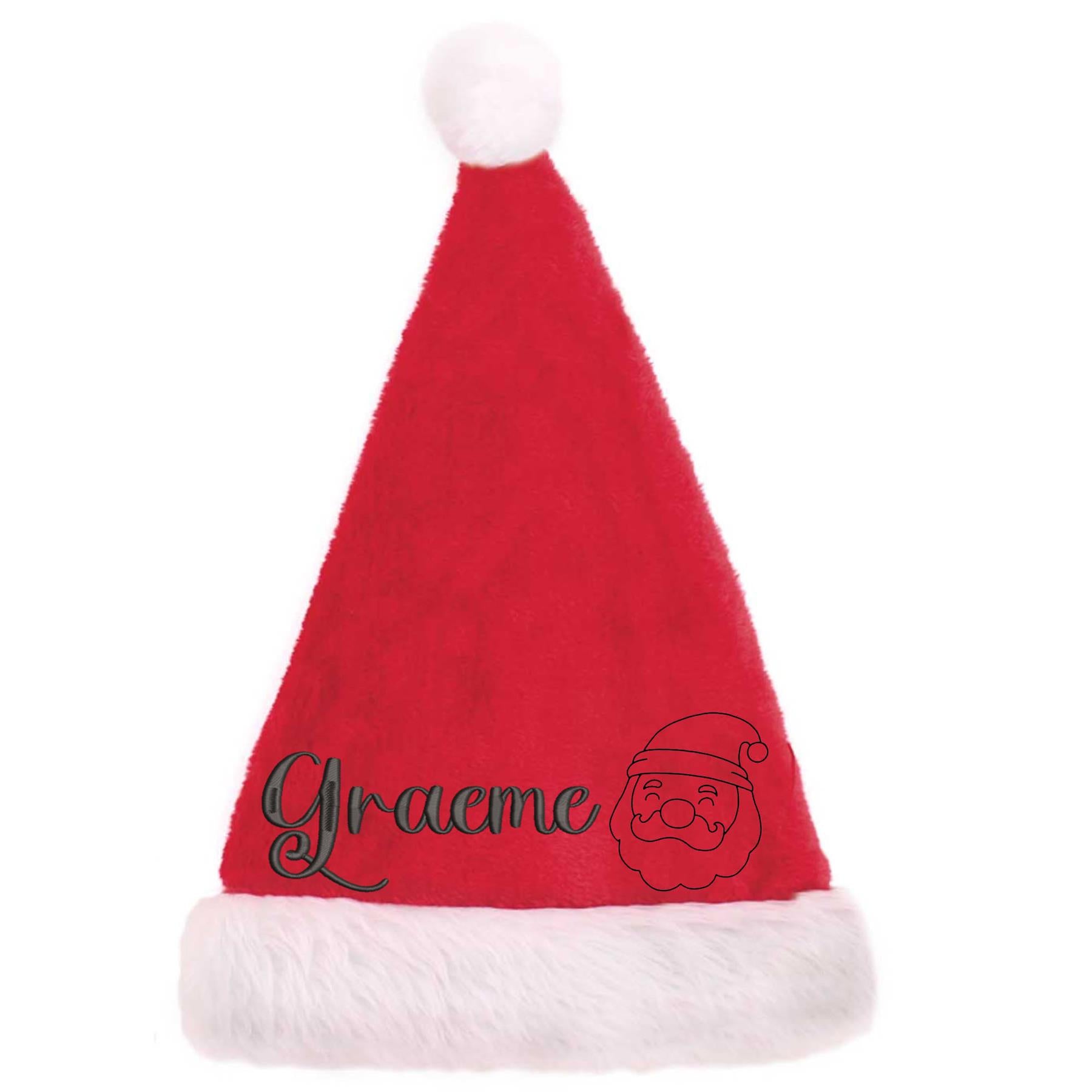 Personalised Embroidered Plush Santa Hat With Santa Design  - Always Looking Good -   
