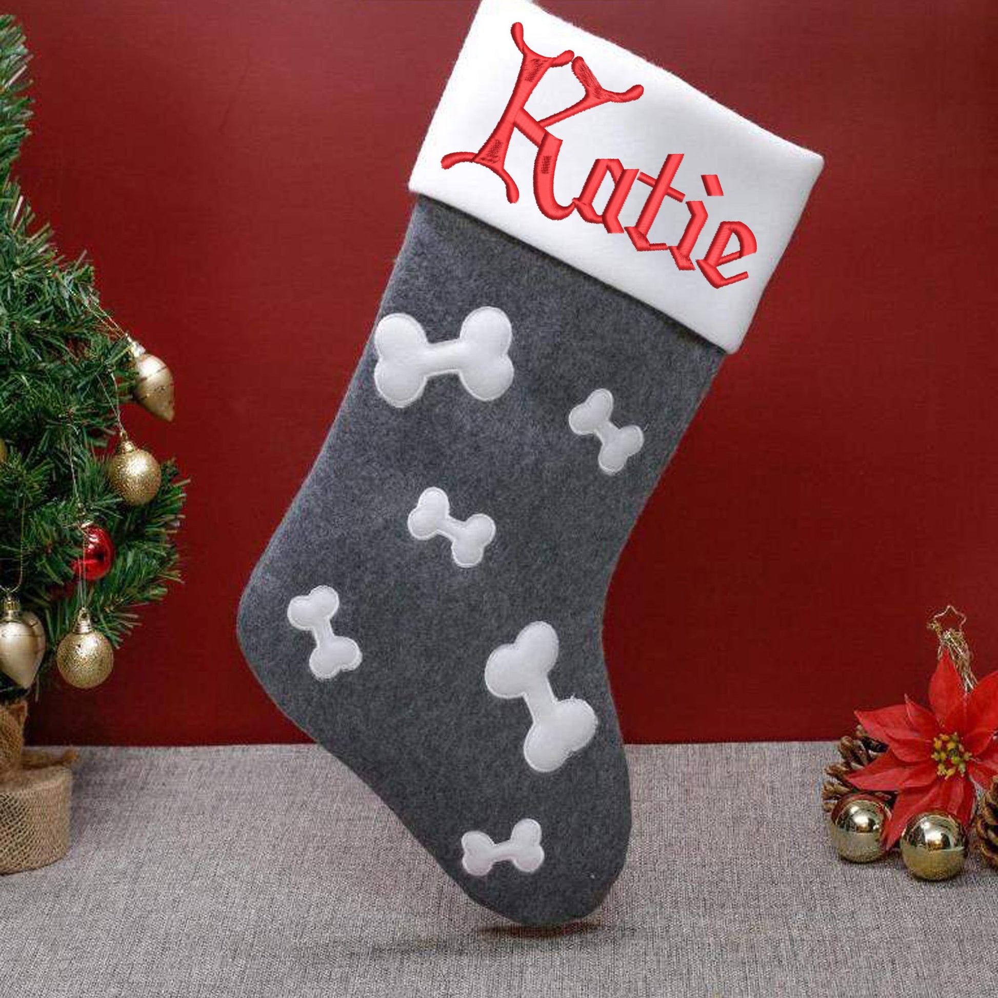 Personalised Embroidered Pet Christmas Stocking  - Always Looking Good -   