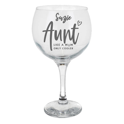 Auntie Gin Glass Gift Personalised & Engraved   - Always Looking Good - Glass Only  