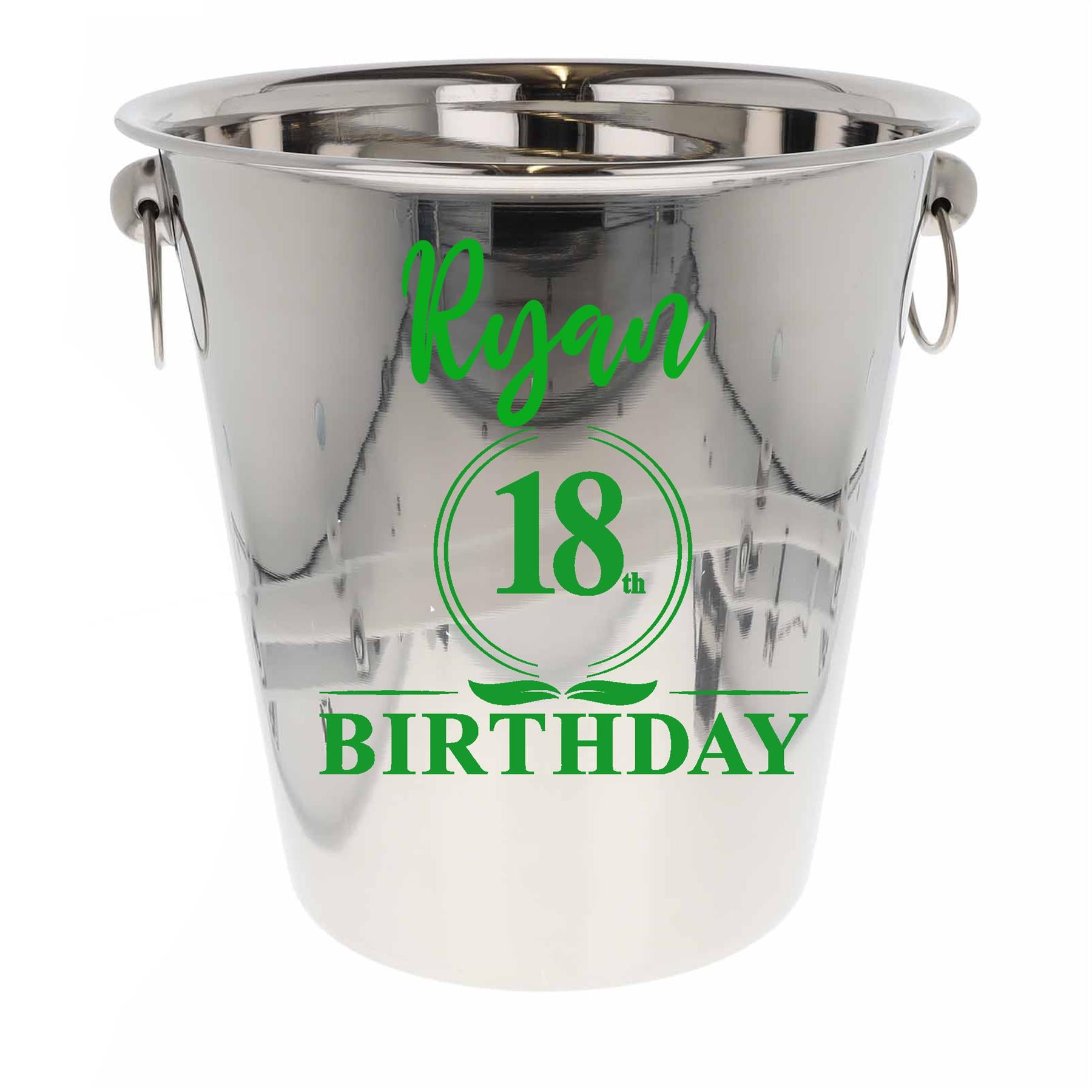 Personalised 18th Birthday Ice Bucket and Glass Gift with Name  - Always Looking Good -   