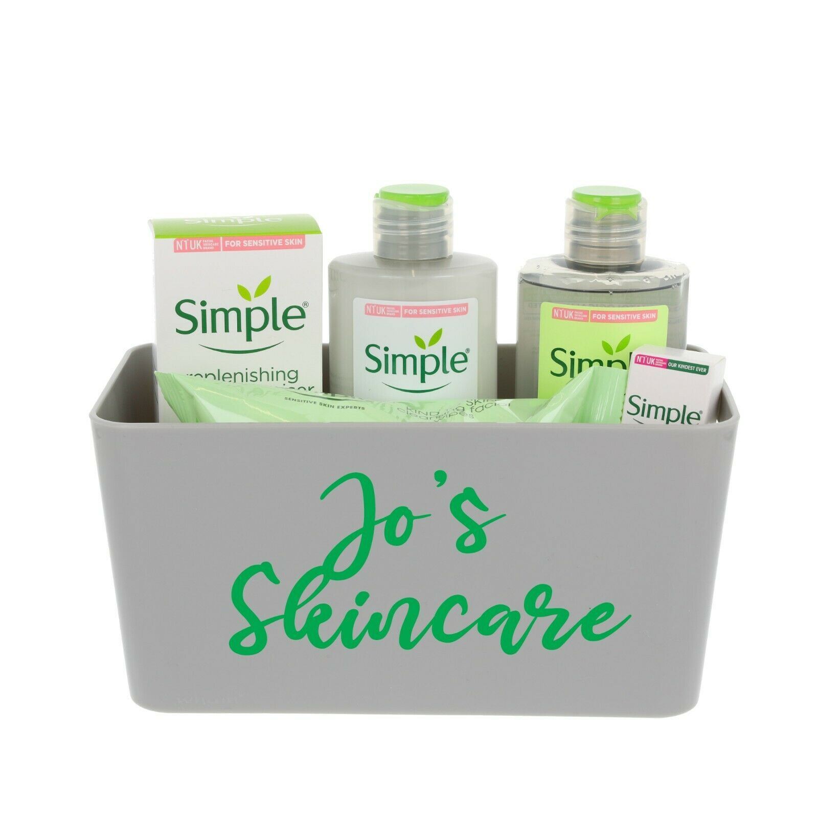 Simple Skincare Filled Personalised Storage Gift Box  - Always Looking Good - Small Grey 