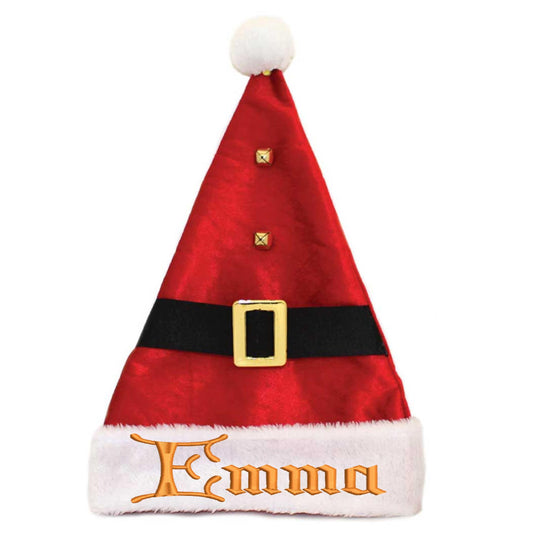 Personalised Embroidered Christmas Santa Hat With Bells  - Always Looking Good -   