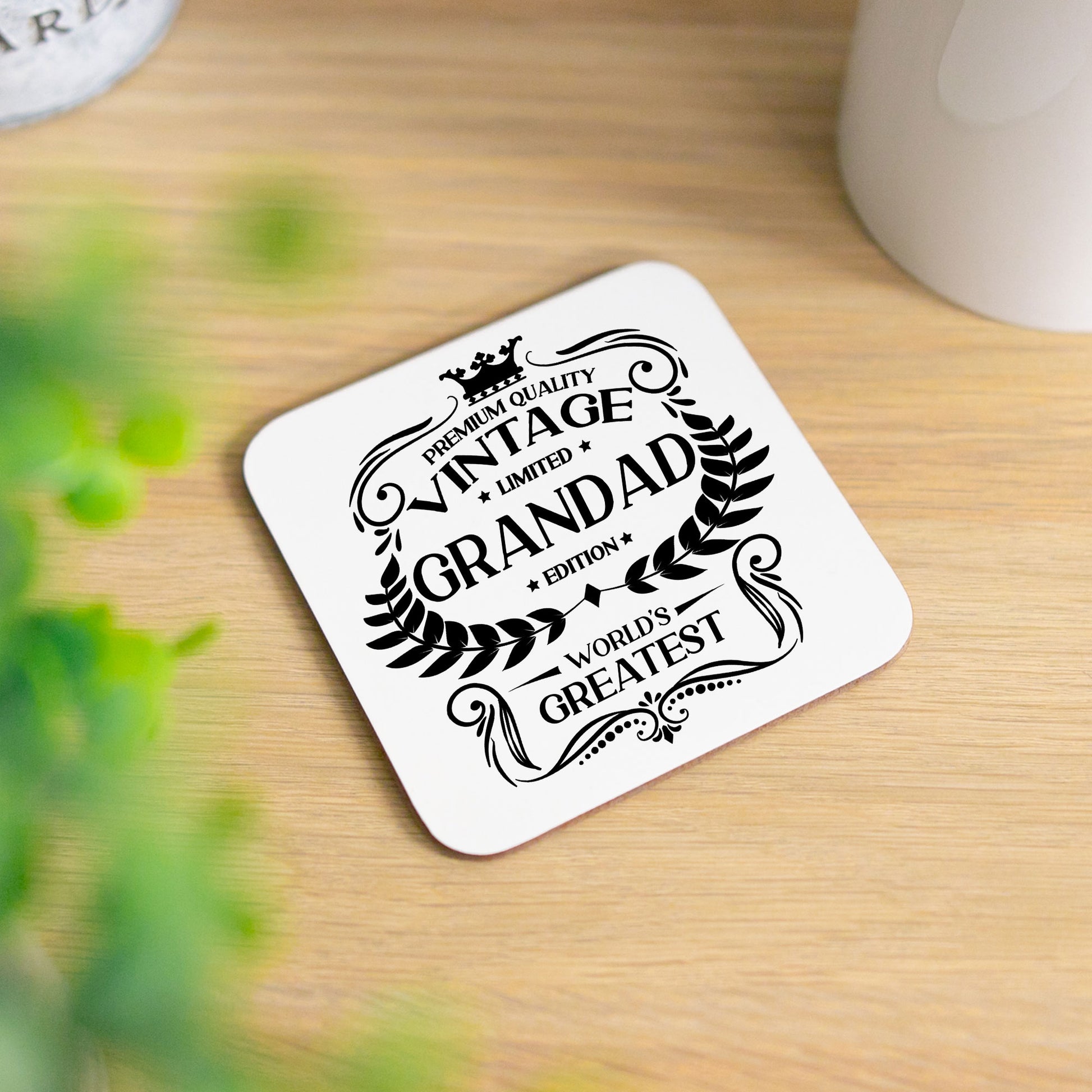 Vintage World's Greatest Grandad Engraved Gin Glass Gift  - Always Looking Good - Glass & Printed Coaster  