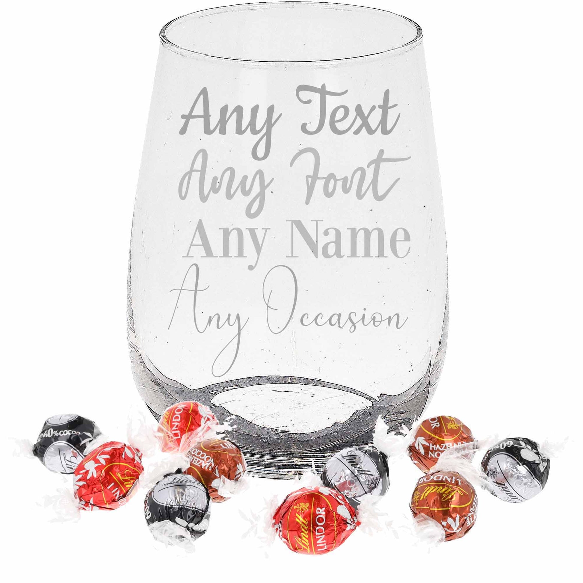 Create Your Own Stemless Personalised Engraved Stemless Wine Glass  - Always Looking Good -   