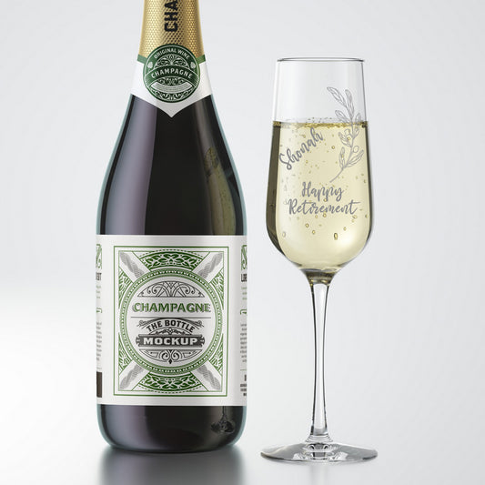 Personalised Engraved Retirement Champagne Glass Gift  - Always Looking Good -   