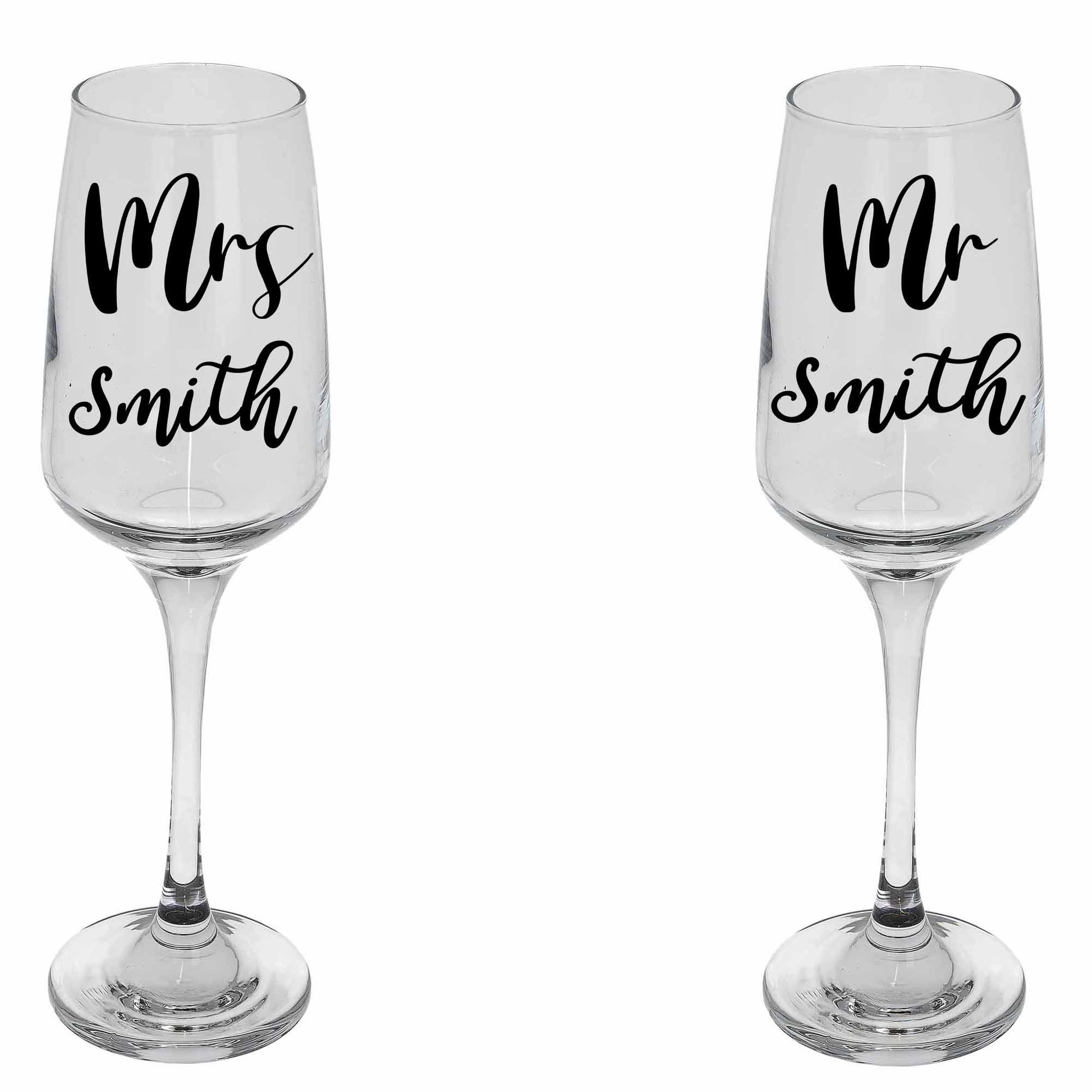 Personalised Mr & Mrs/ Mr & Mr / Mrs & Mrs Ice Bucket With matching Champagne Glasses  - Always Looking Good - Glasses Only  