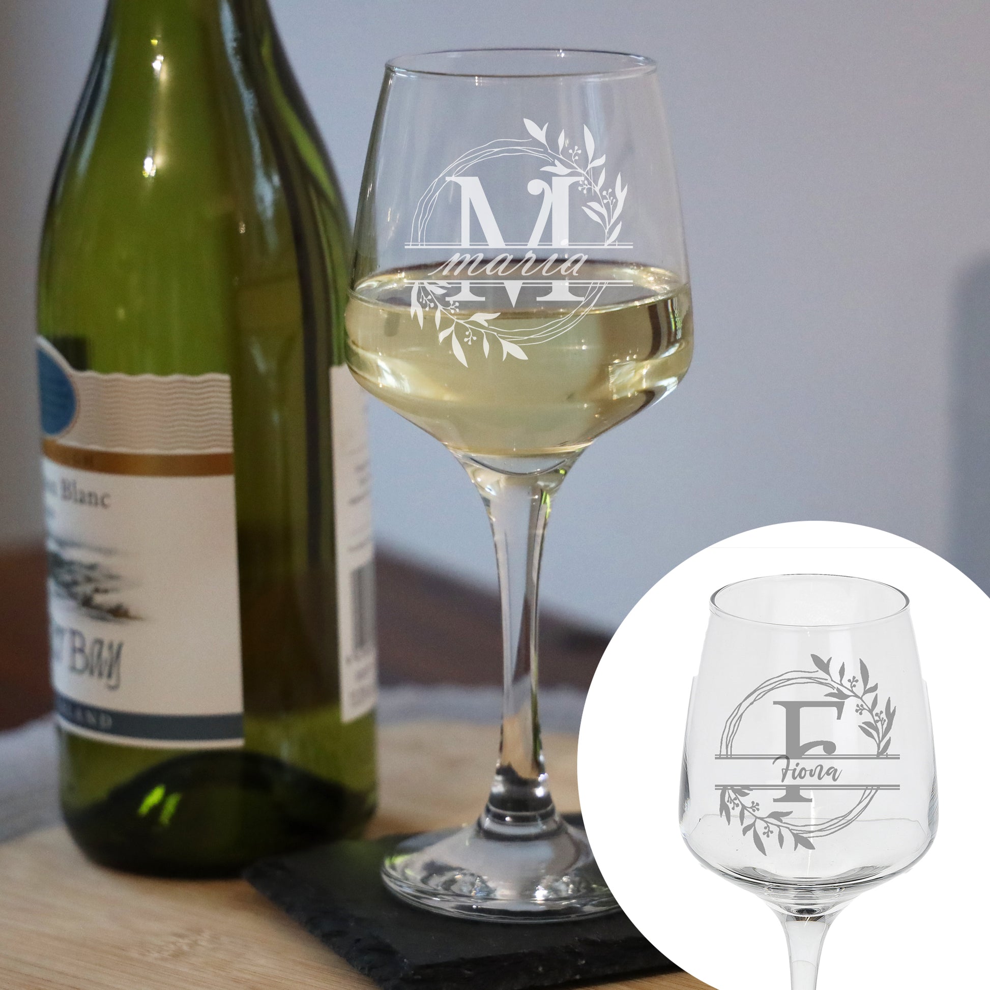 Personalised Engraved Initial Monogram Wine Glass Gift  - Always Looking Good -   