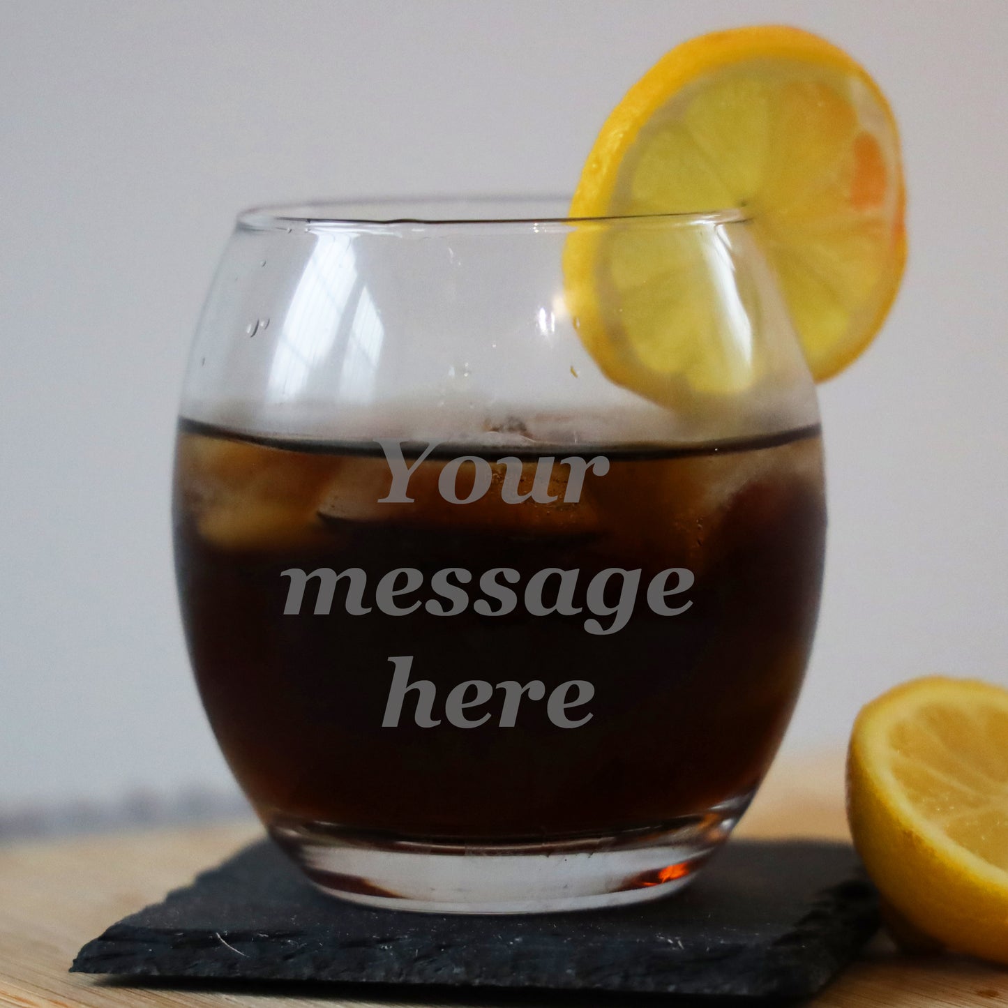 Create Your Own Engraved Personalised Tumbler Glass Small  - Always Looking Good - 