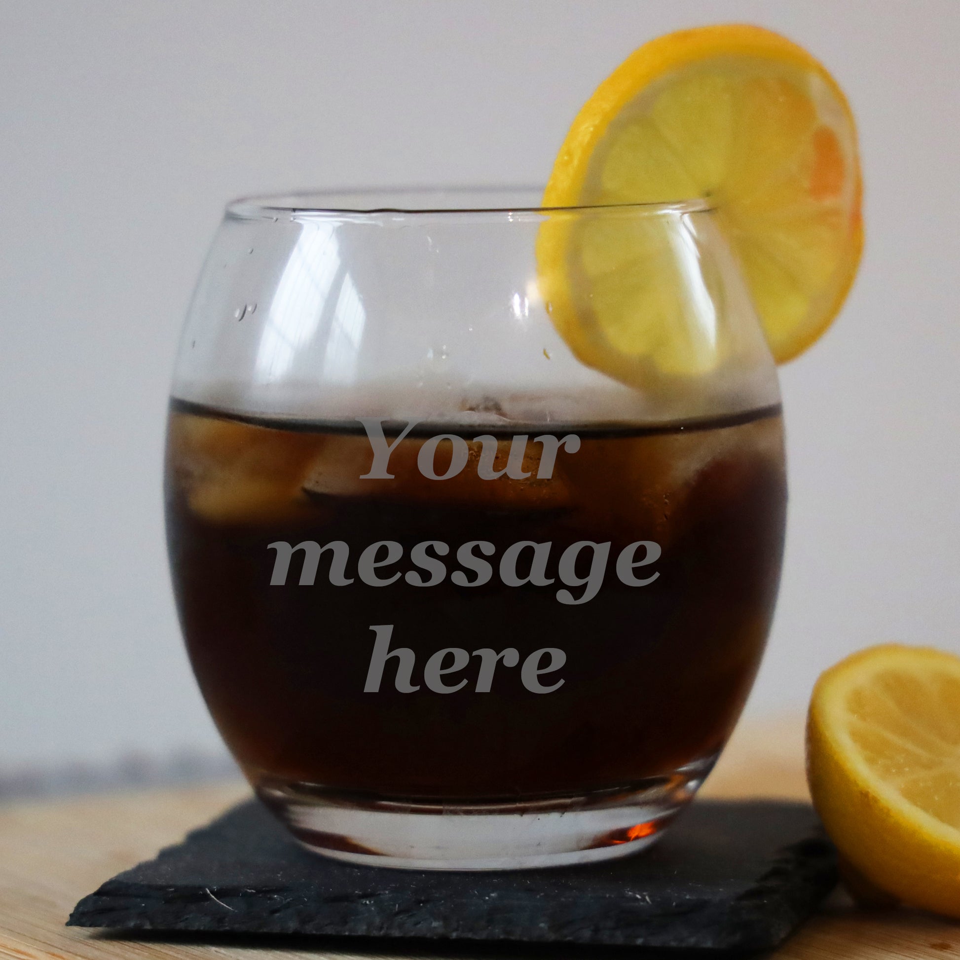 Create Your Own Engraved Personalised Tumbler Glass Small  - Always Looking Good - 
